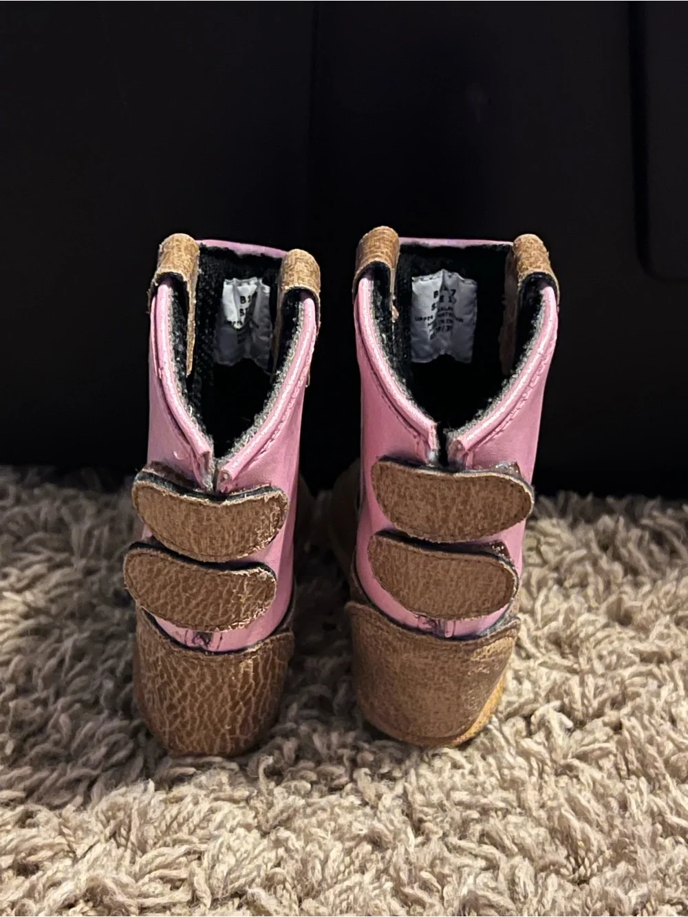 Infant Girl Boot Barn Pink/Brown Cowgirl Boots, Size 1